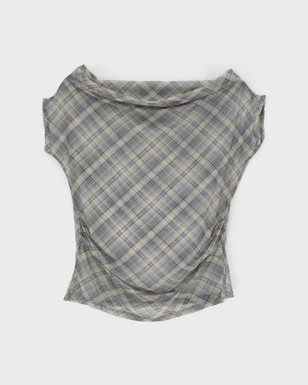 TP537 Check off-shoulder - Yellow | Black