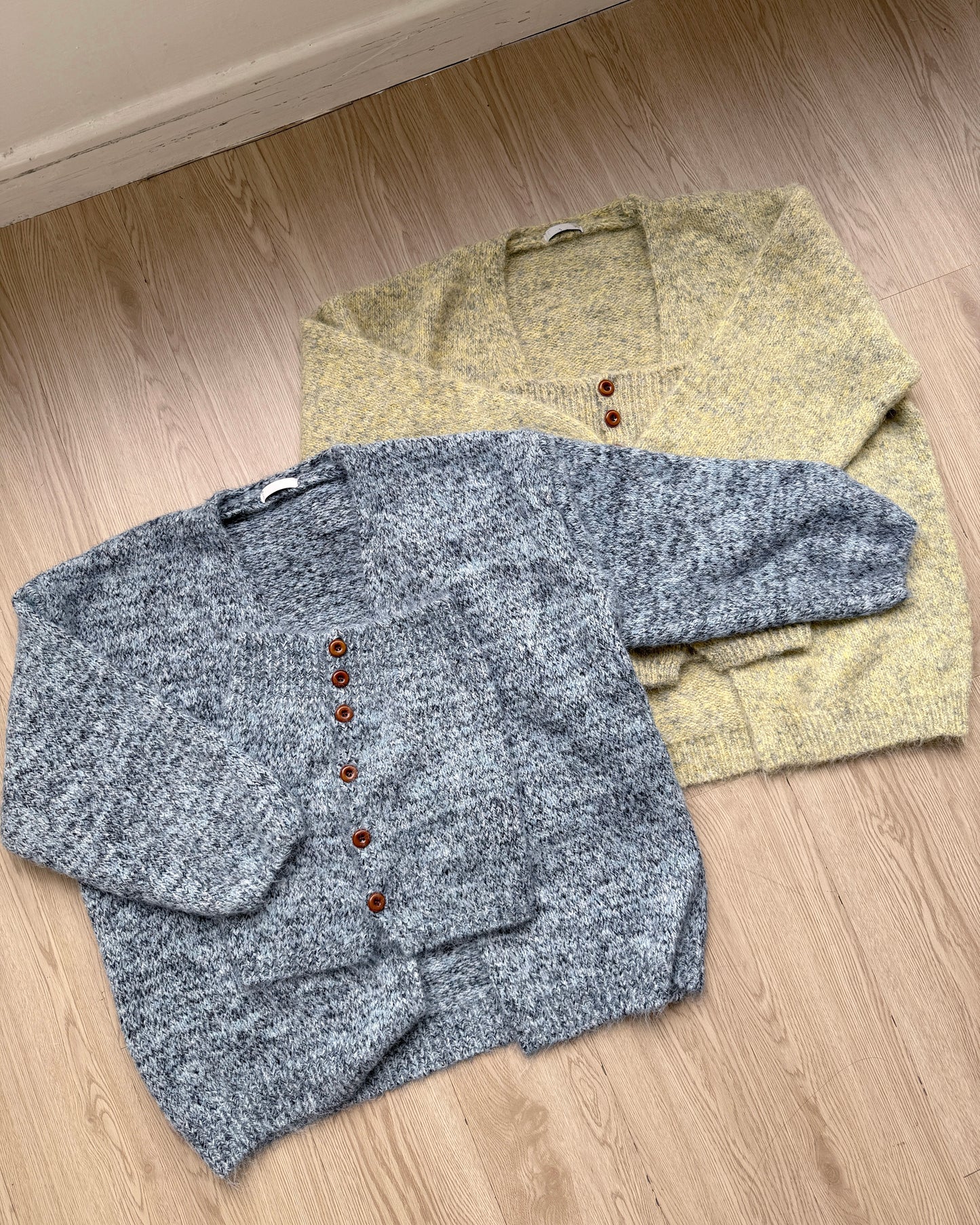 CD056 Cardigan Top Set - Yellow | Blue