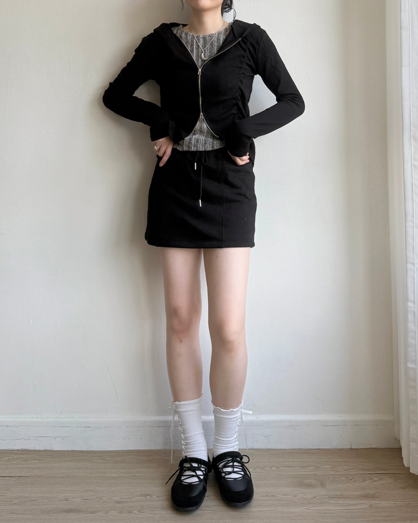 SP019 Pintuck Skort - White | Gray | Black