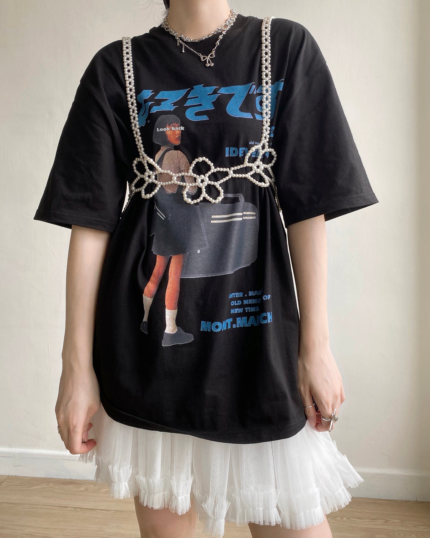 TP521 Oversize Print TEE - White | Gray | Black