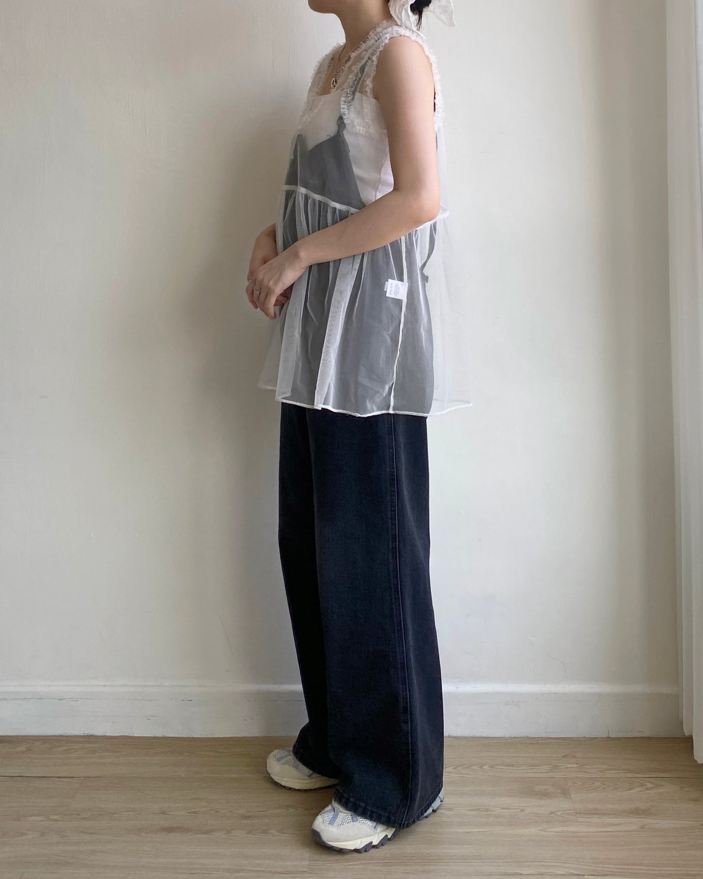 DS275 Unbalanced Overalls Denim Pants