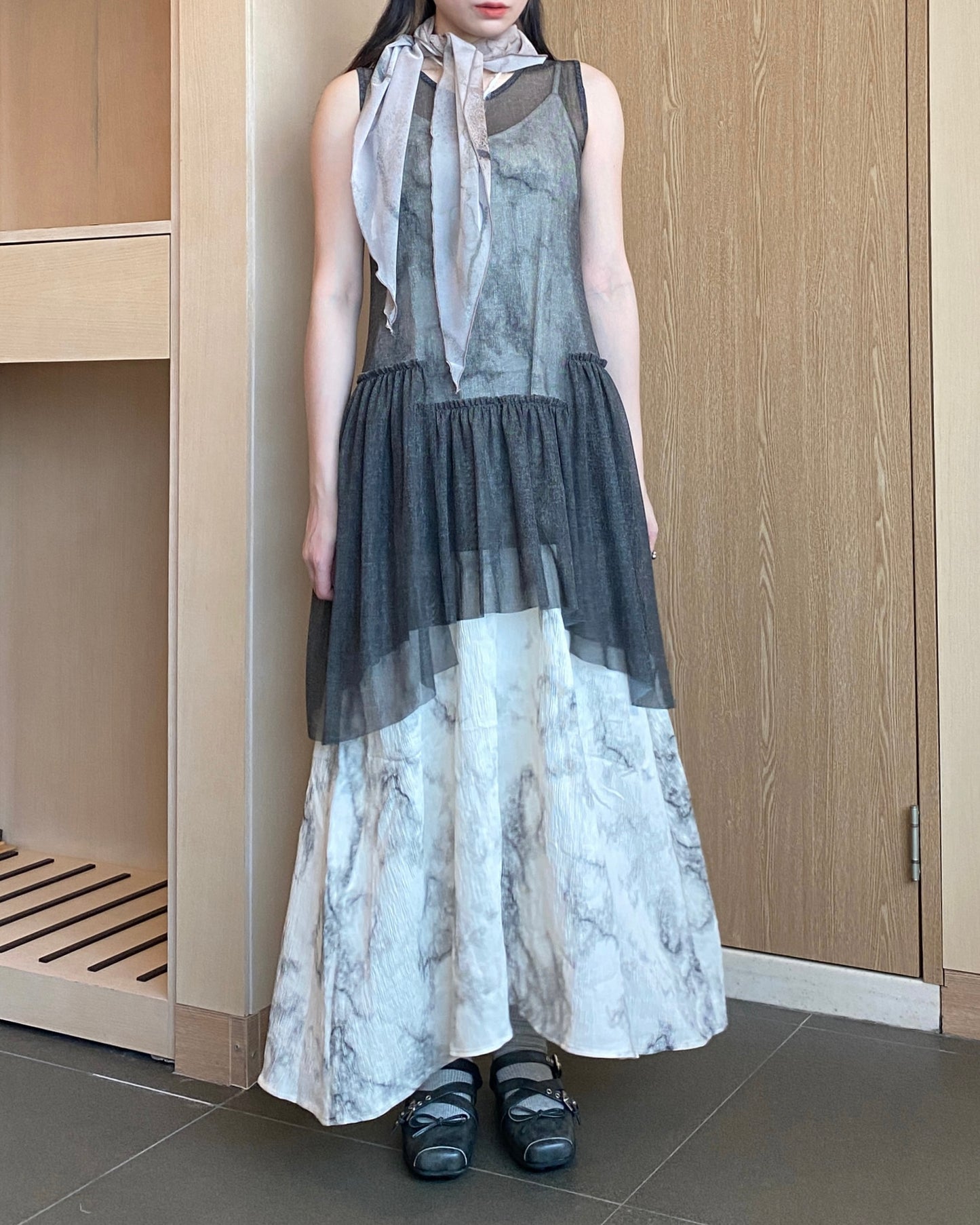 KA331 Tie Dye Scarf - Kahki | Gray | Black