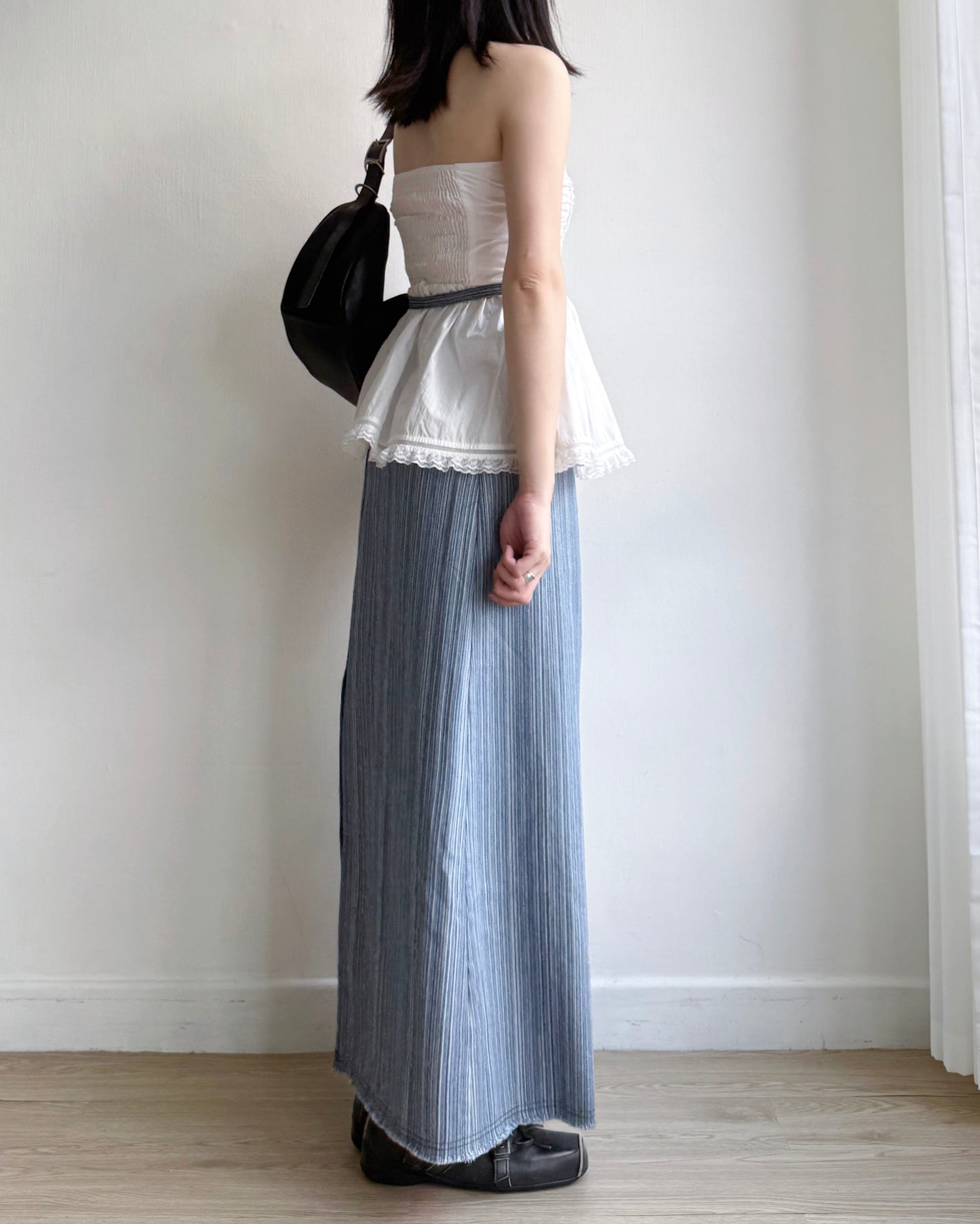 現貨 SK193 Long Denim Skirt - Blue | Black