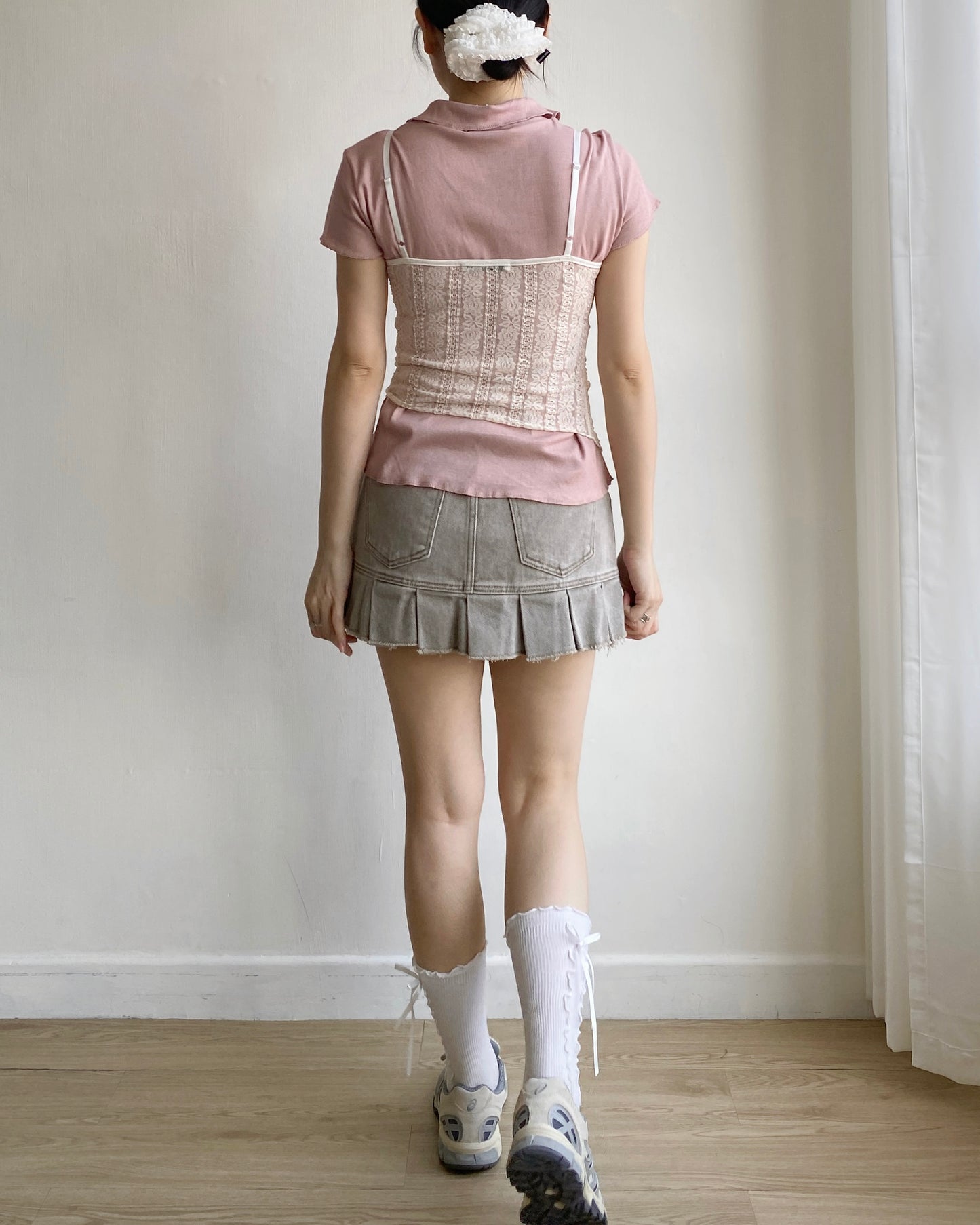 TP517 V-Neck Top - Pink | Charcoal