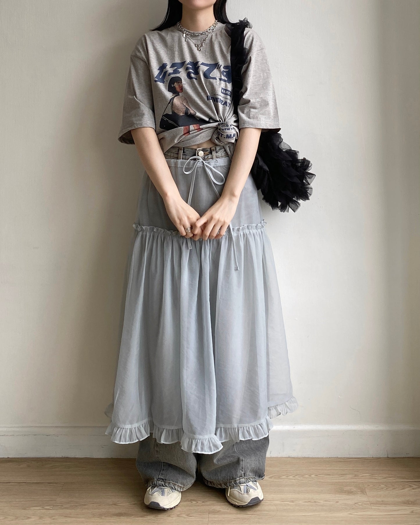 TP521 Oversize Print TEE - White | Gray | Black