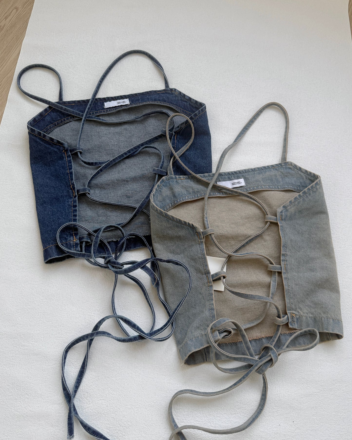 VT253 Denim Strap Camisole - Light Blue | Navy