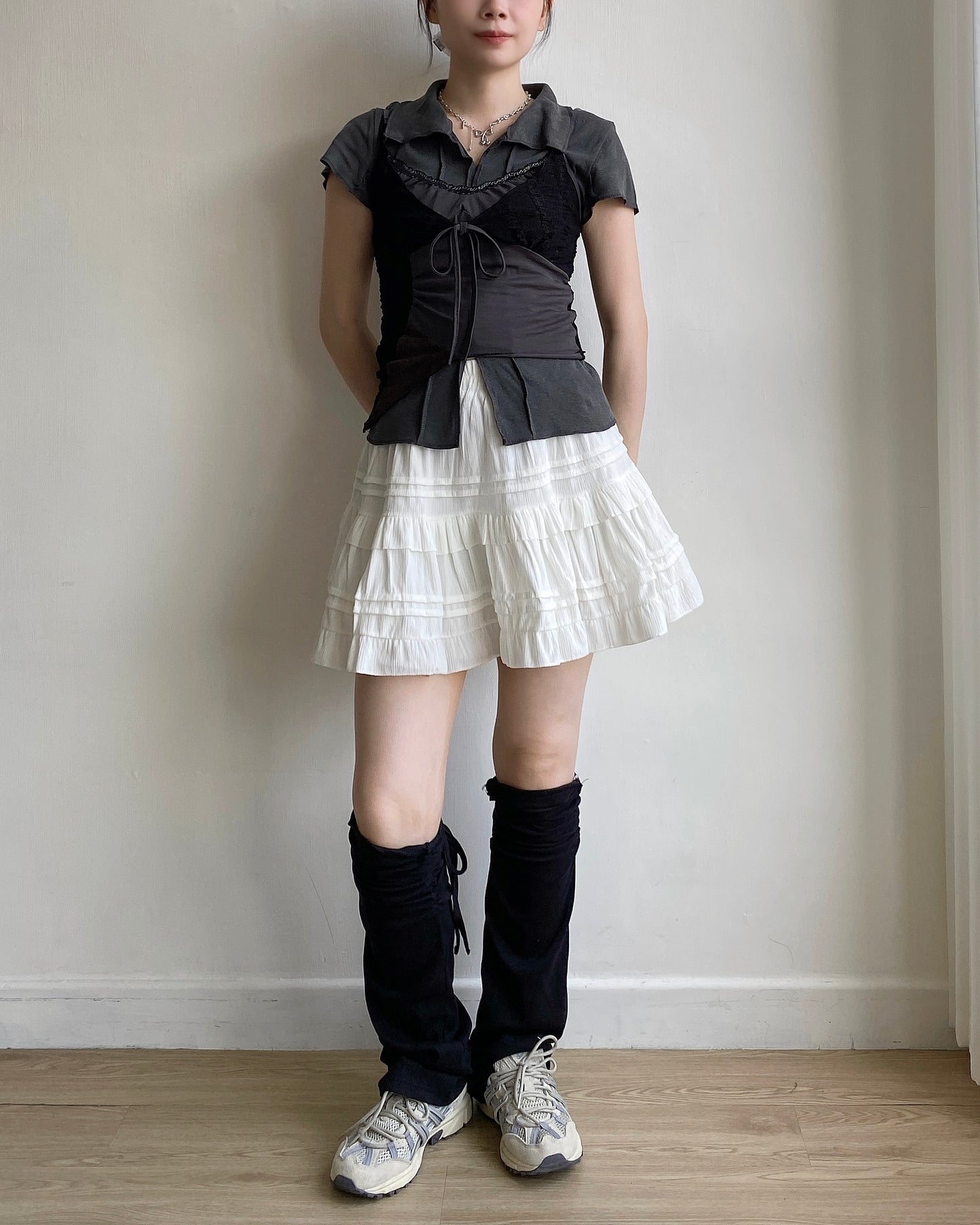 TP517 V-Neck Top - Pink | Charcoal