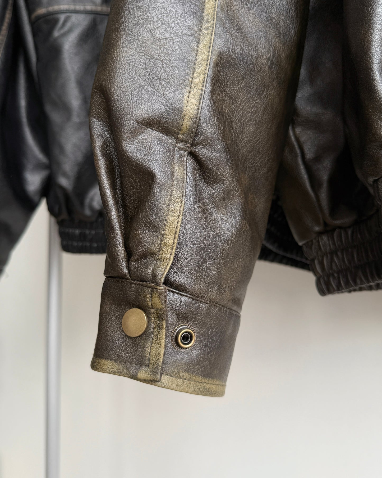 🐏早鳥限定優惠 JK042 Peer Leather Jacket - Dark Brown | Black
