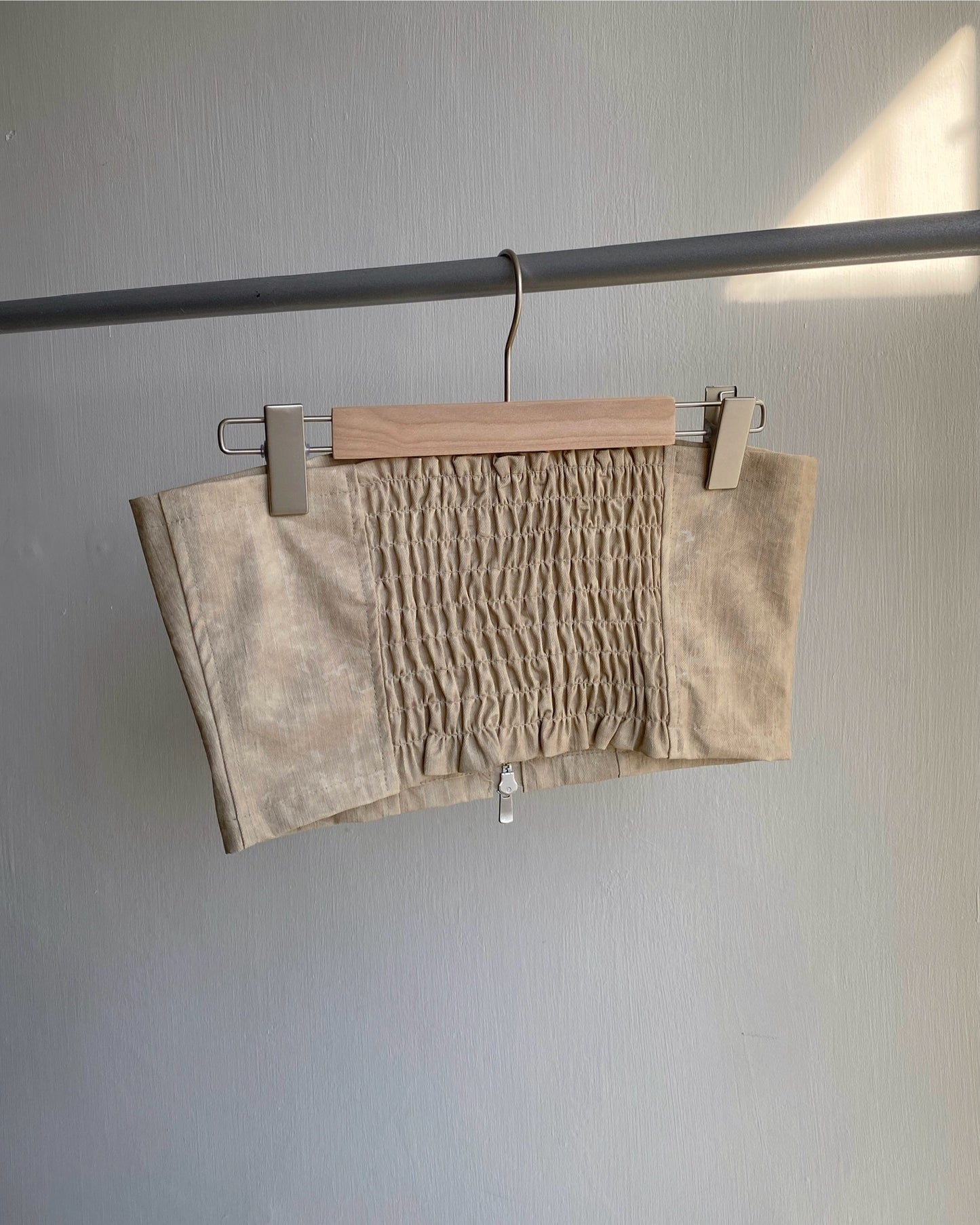 現貨 TP489 PU Leather Tube Top - Ivory