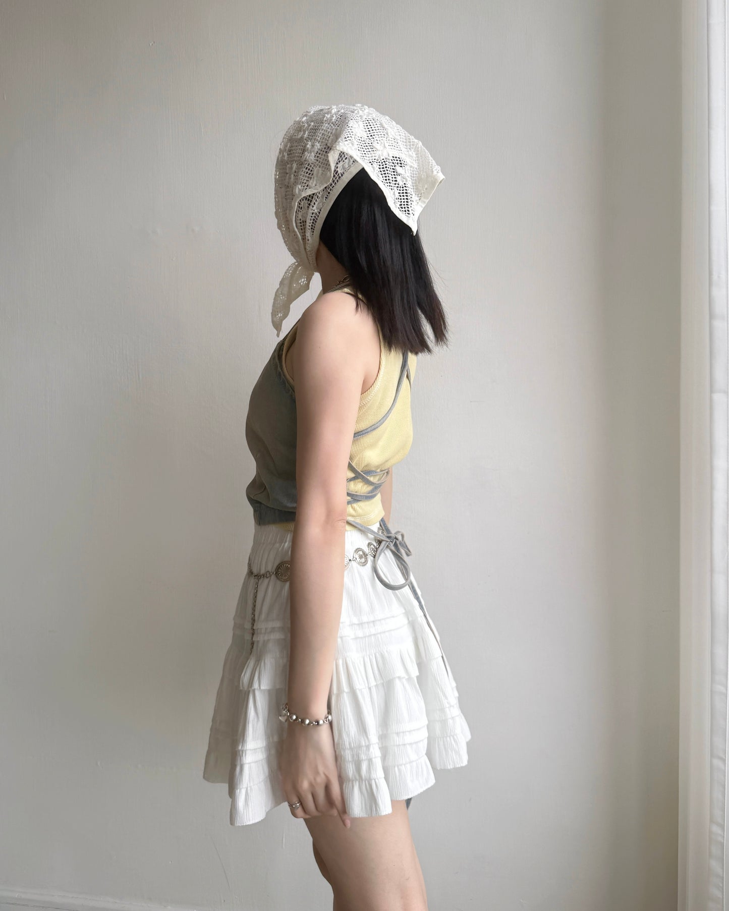 KA4349 Popcorn Scarf - Ivory | Black