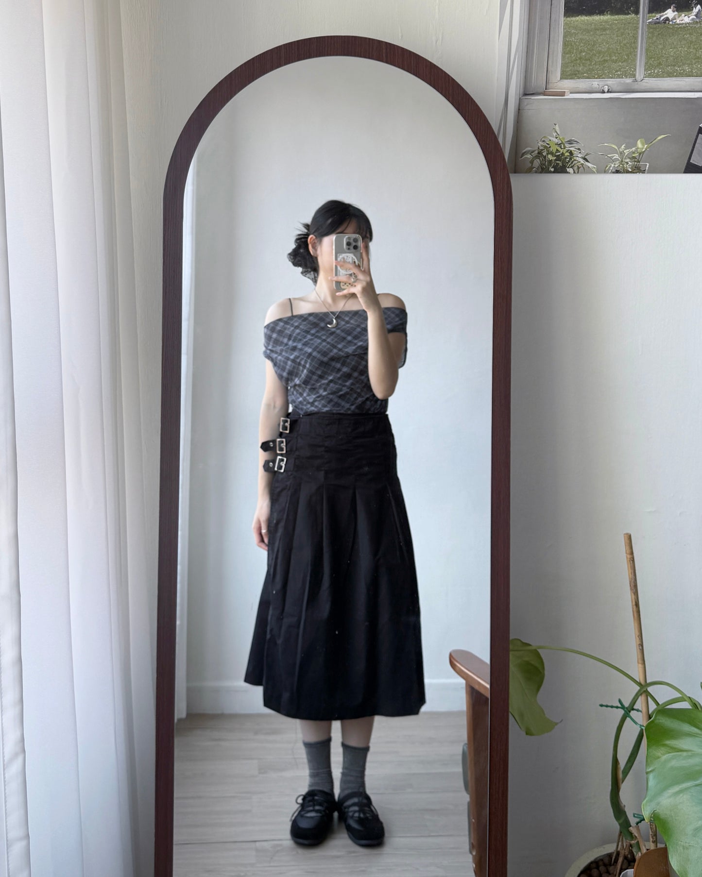 TP537 Check off-shoulder - Yellow | Black