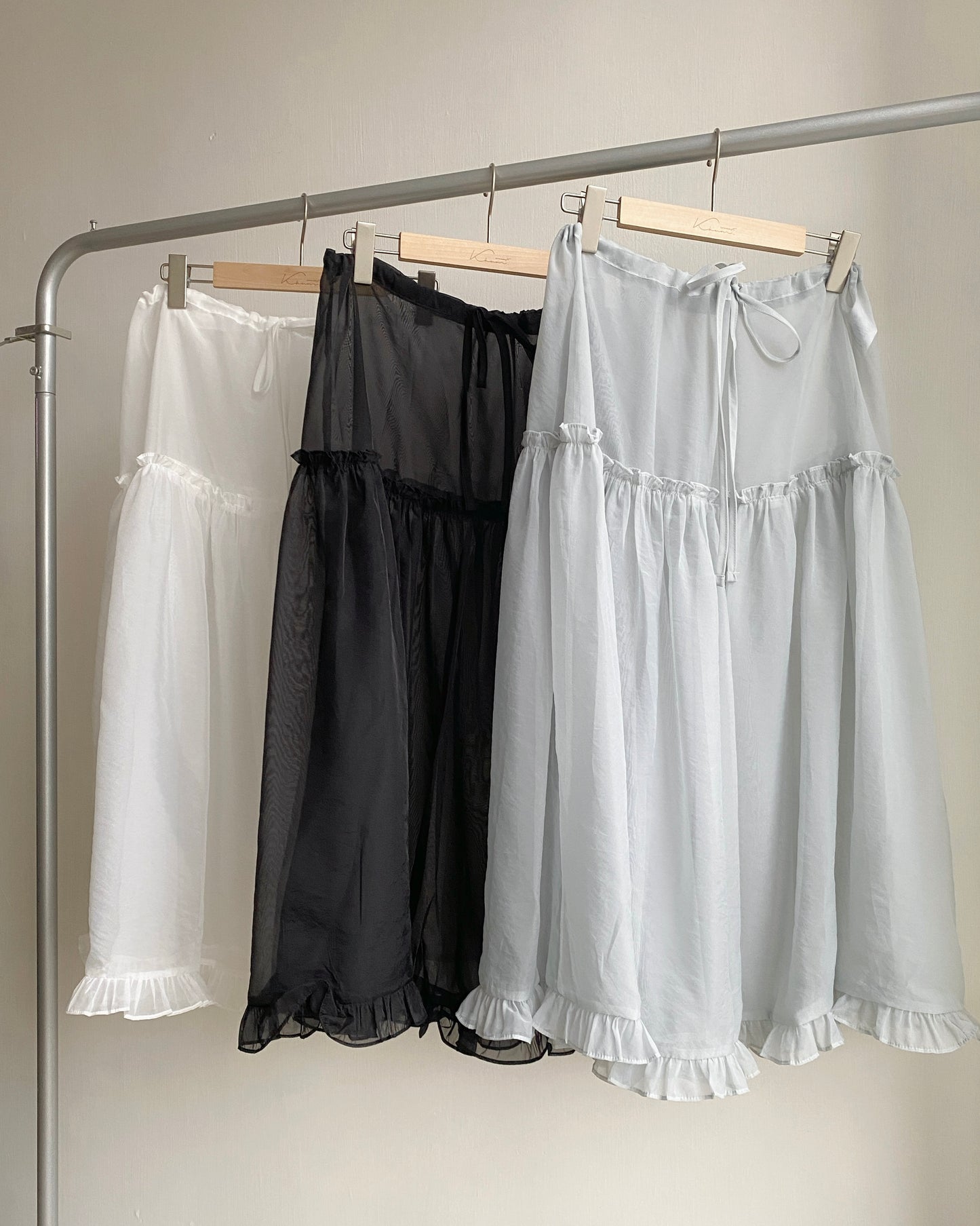 SK189 Sheer Skirt - Blue | Back | White