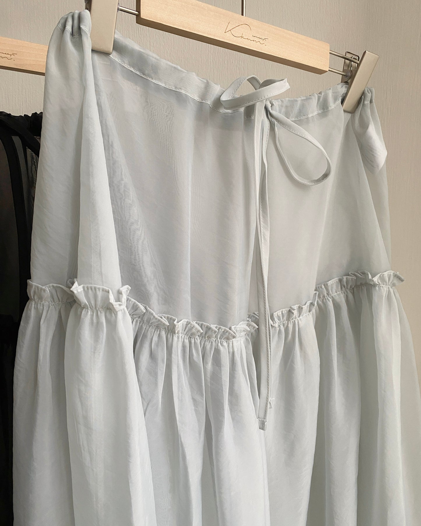 SK189 Sheer Skirt - Blue | Back | White