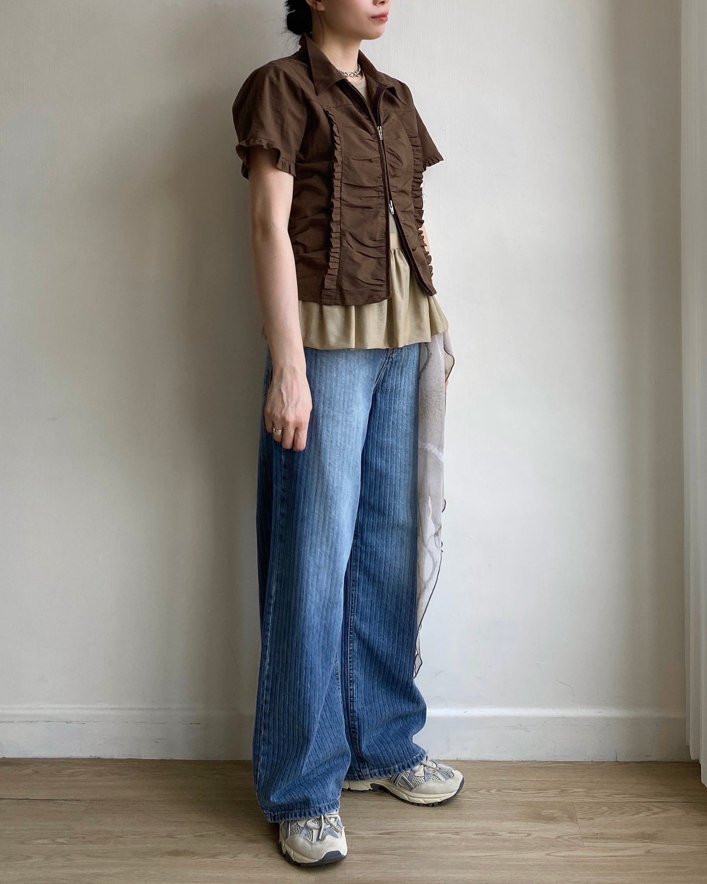 TP522 Double Zip Top - Khaki | Black