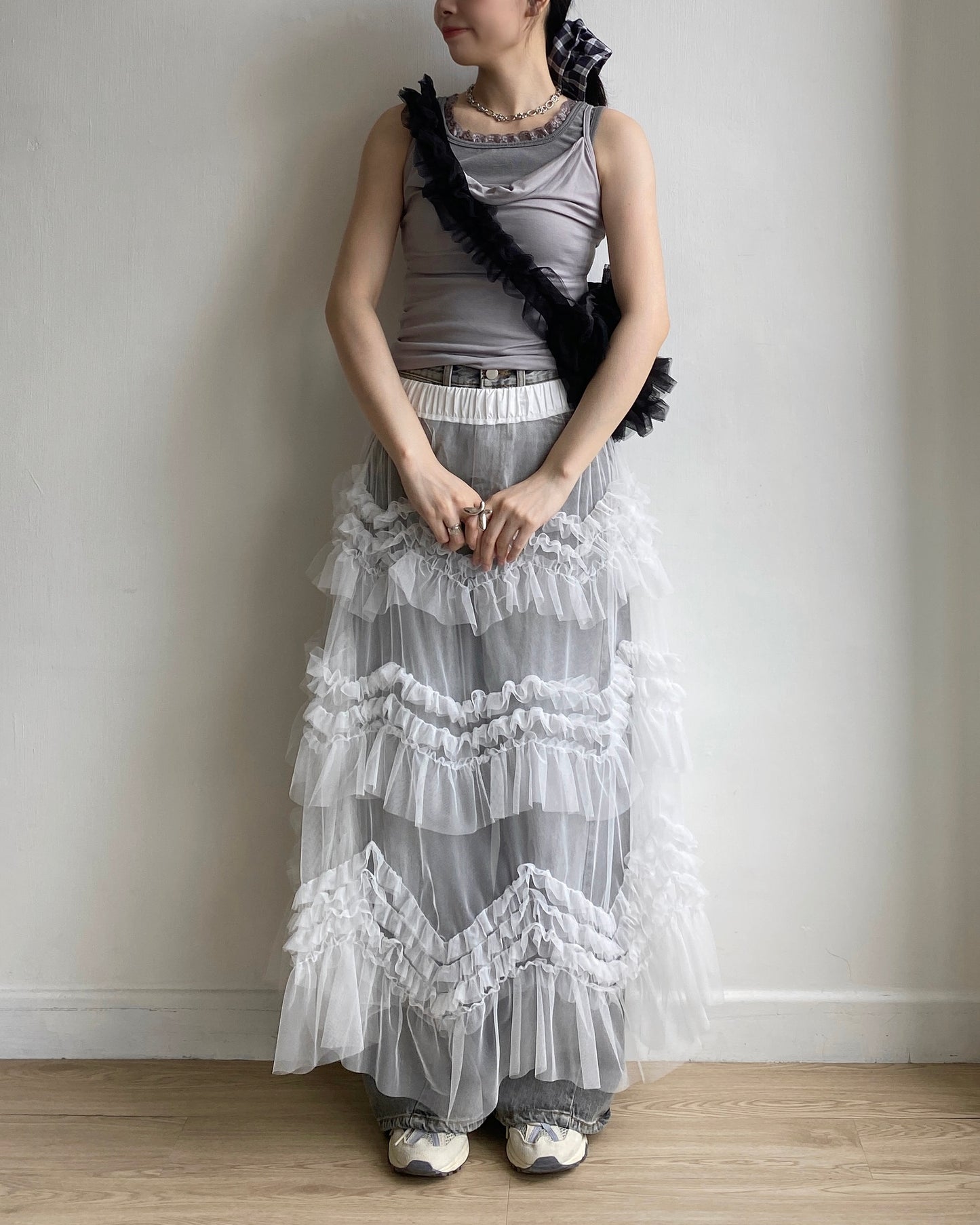 VT247 Twins Lace Vest - Pink | Gray