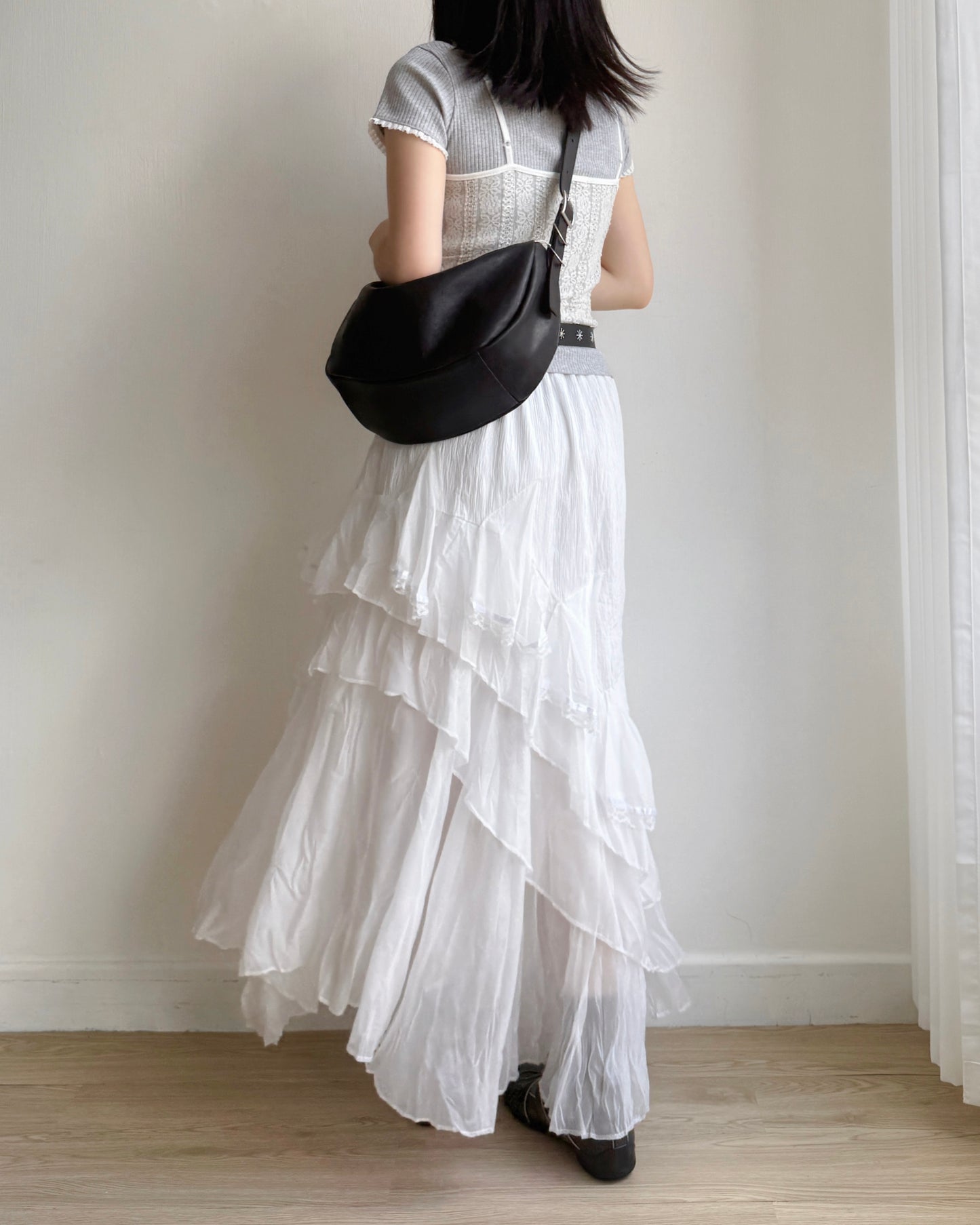 SK194 Lace Skirt - White | Black