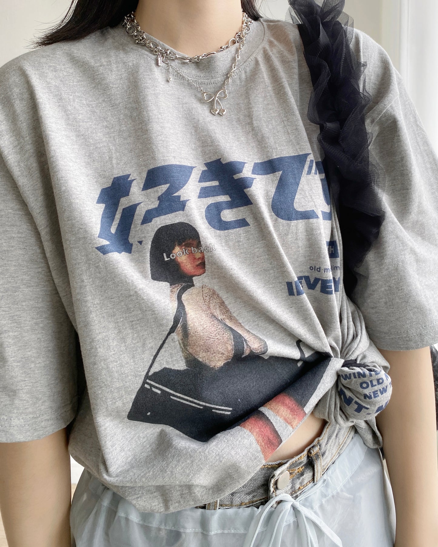 TP521 Oversize Print TEE - White | Gray | Black