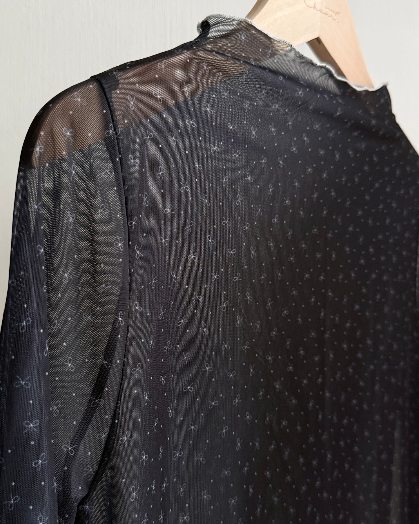 TP546 Ribbon Sheer Top - White | Pink | Black