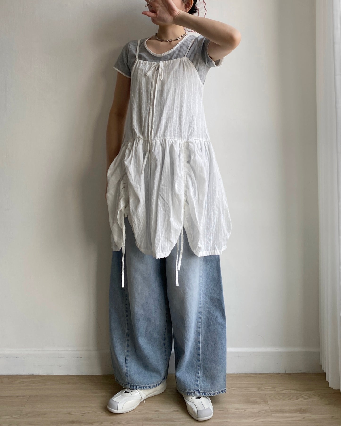 JN058 Irregular Jeans - Blue | charcoal