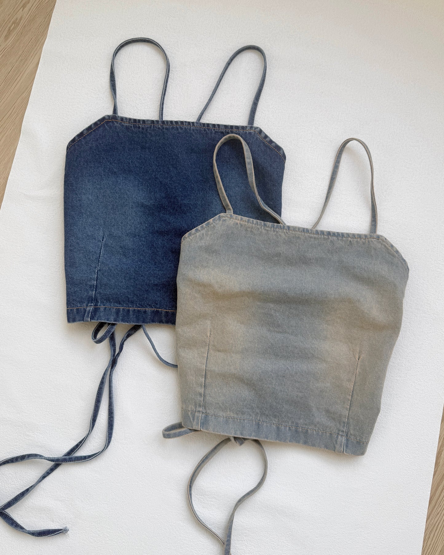 VT253 Denim Strap Camisole - Light Blue | Navy