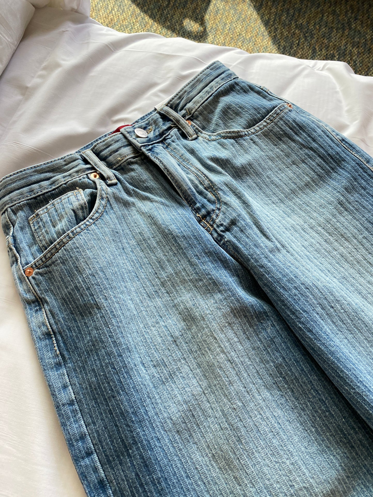 JN059 Stripe Jeans - Blue