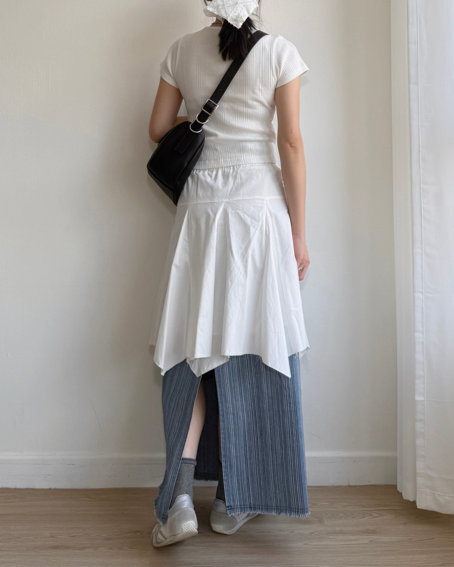 現貨 SK192 Ami Cut-out Midi Skirt - Khaki | White | Black