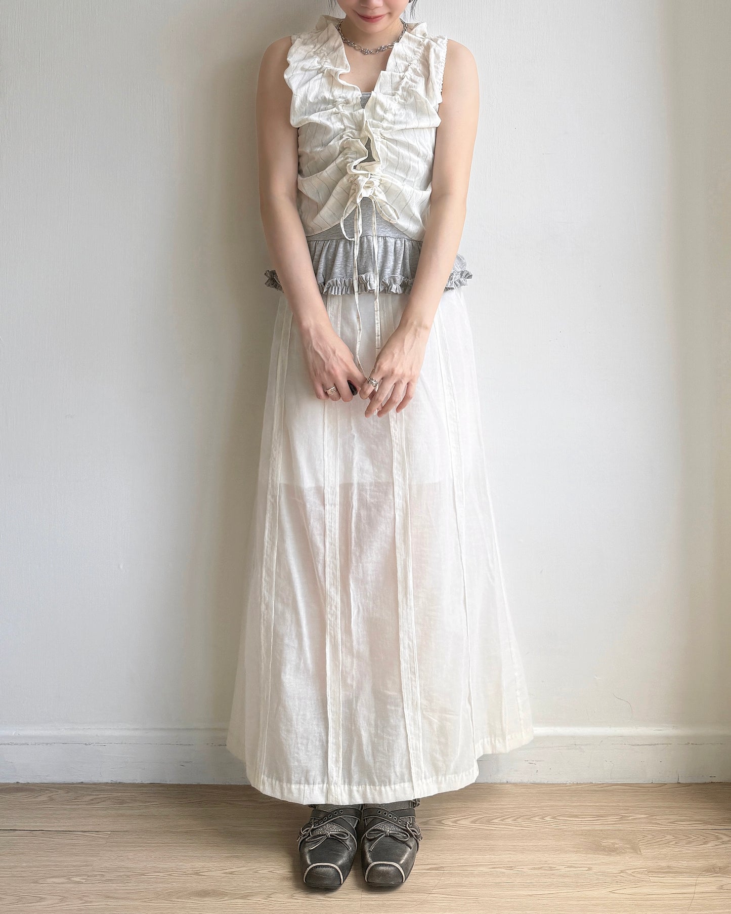 SK195 Dover Skirt - Ivory | Black