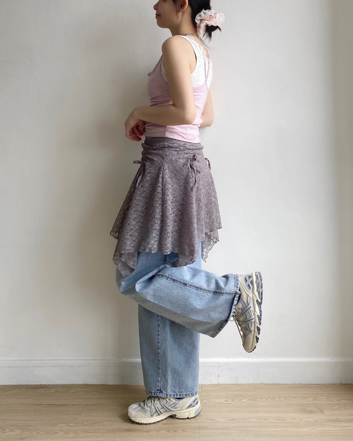 VT247 Twins Lace Vest - Pink | Gray