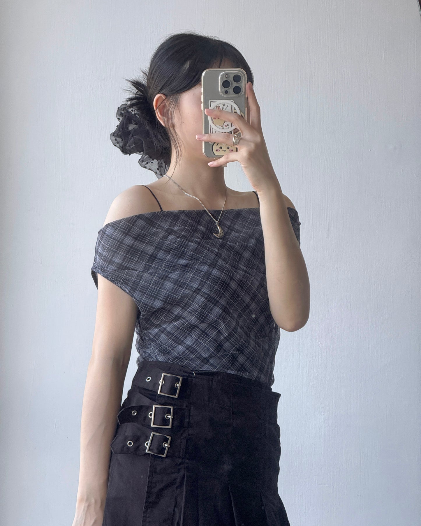 TP537 Check off-shoulder - Yellow | Black
