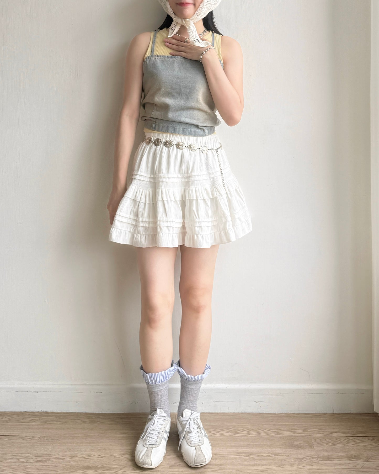 VT253 Denim Strap Camisole - Light Blue | Navy