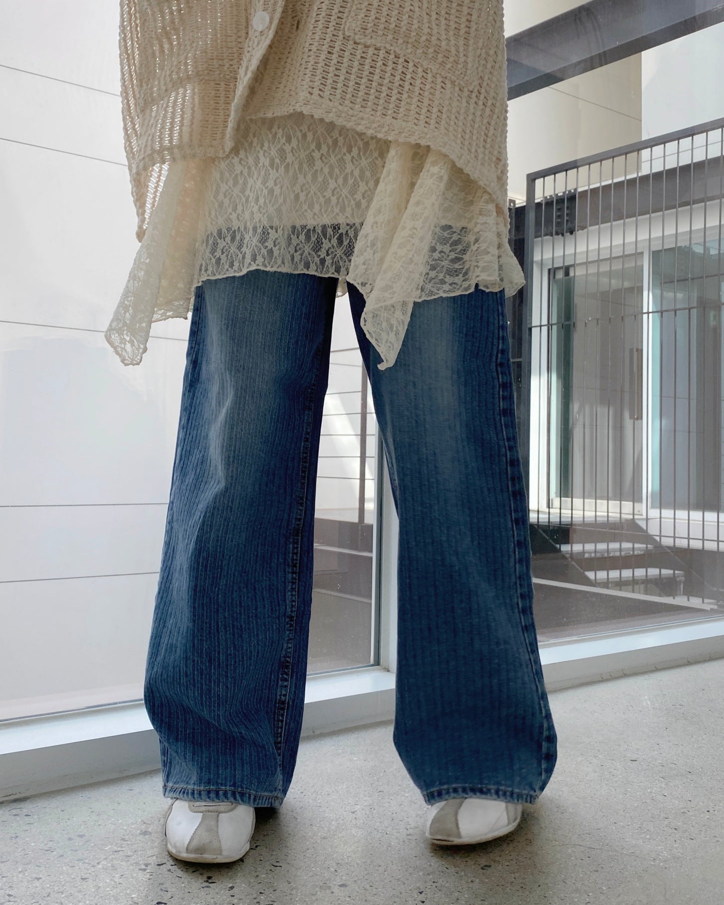 JN059 Stripe Jeans - Blue