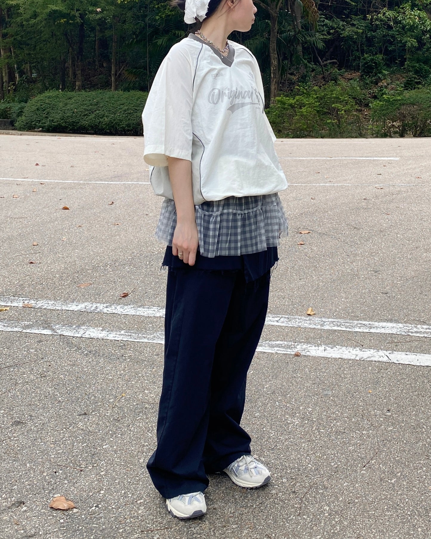 PT071 Wrap Pants - Beige | Navy