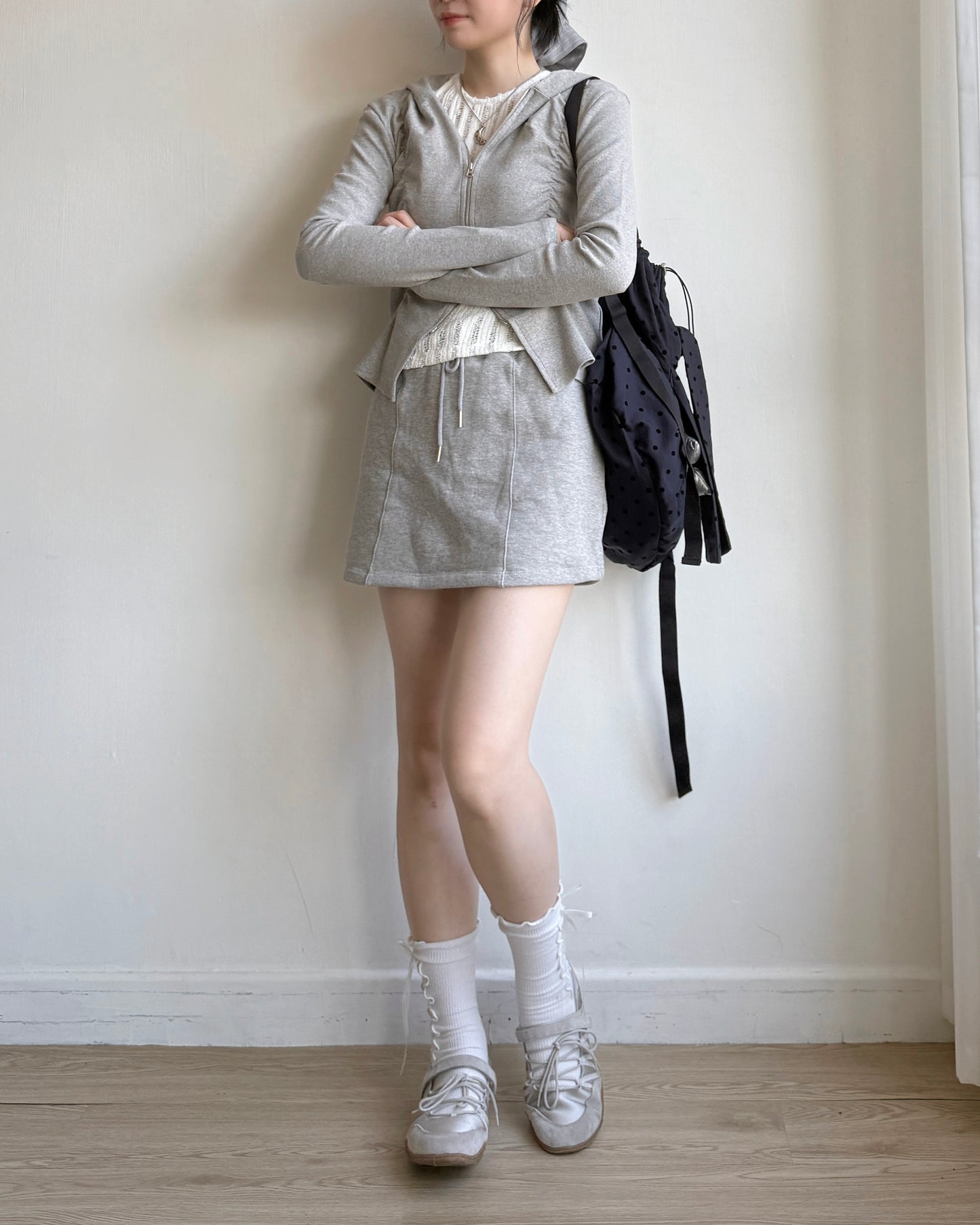 SP019 Pintuck Skort - White | Gray | Black
