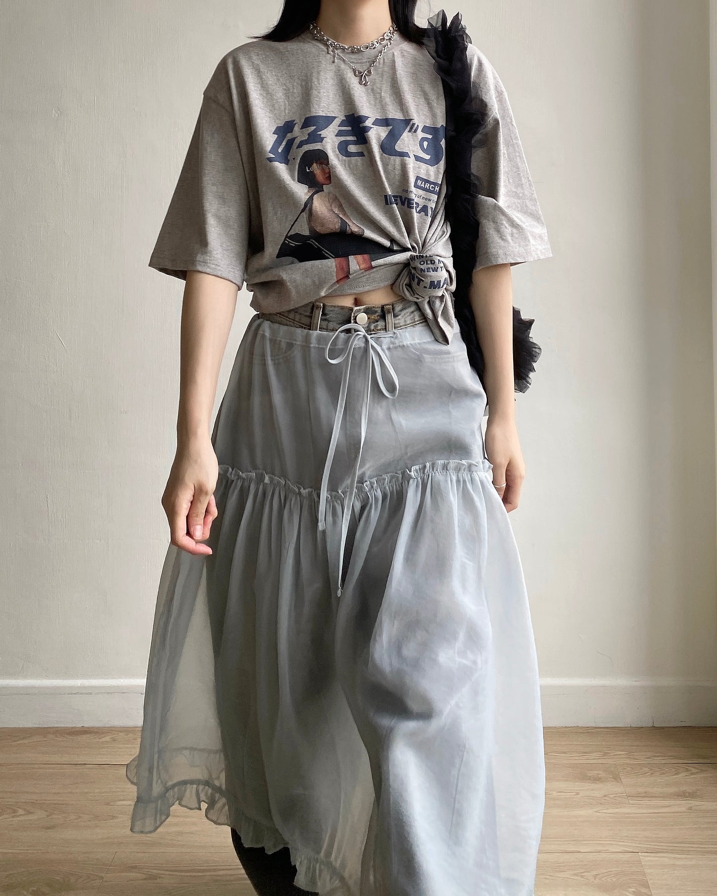TP521 Oversize Print TEE - White | Gray | Black