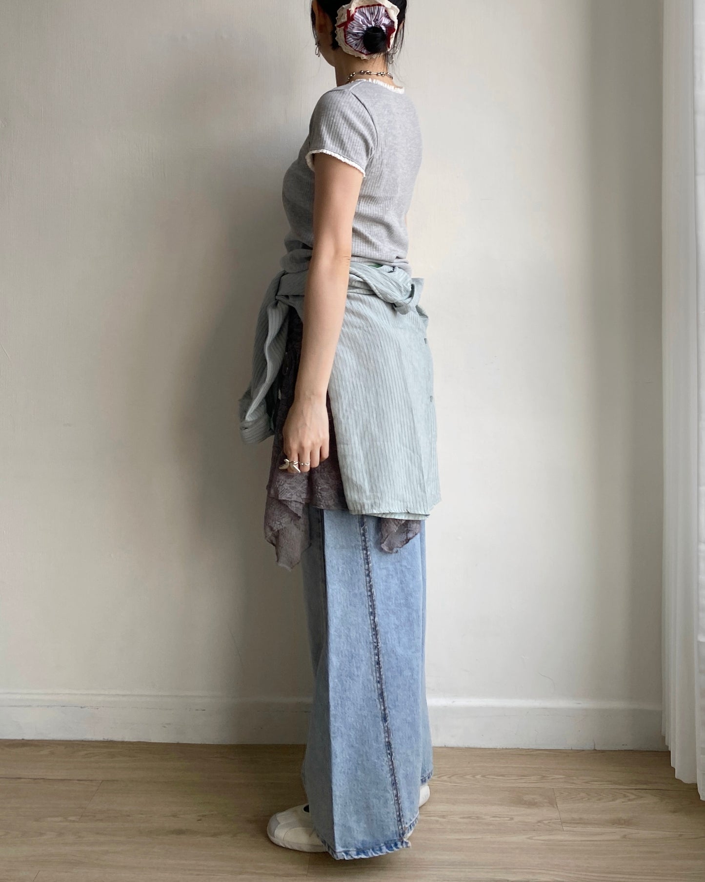 JN058 Irregular Jeans - Blue | charcoal