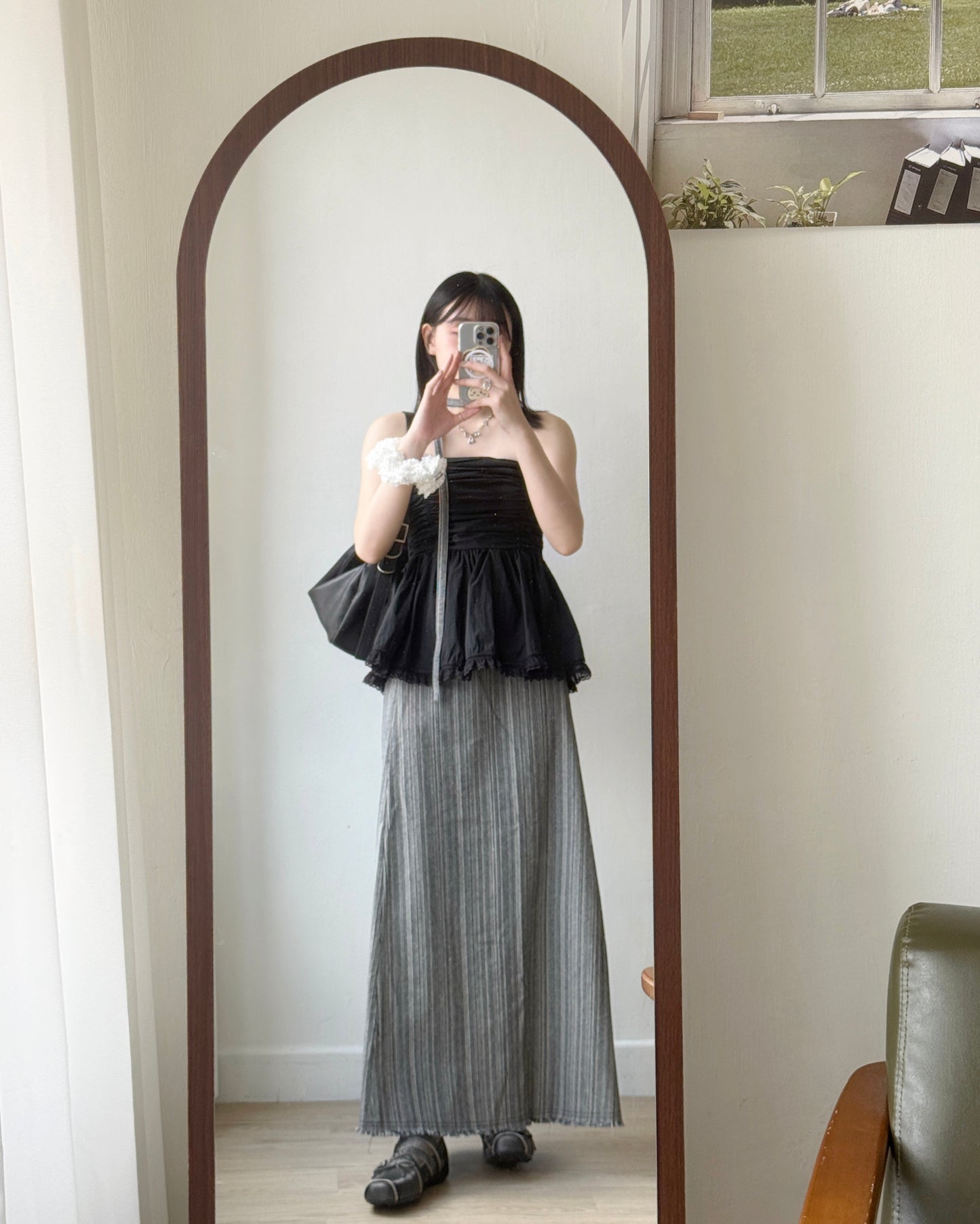 現貨 SK193 Long Denim Skirt - Blue | Black