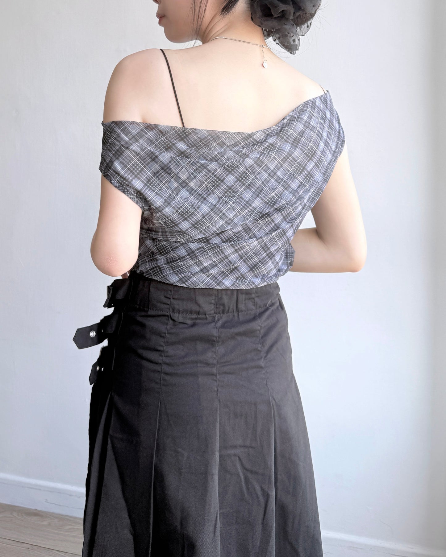 TP537 Check off-shoulder - Yellow | Black