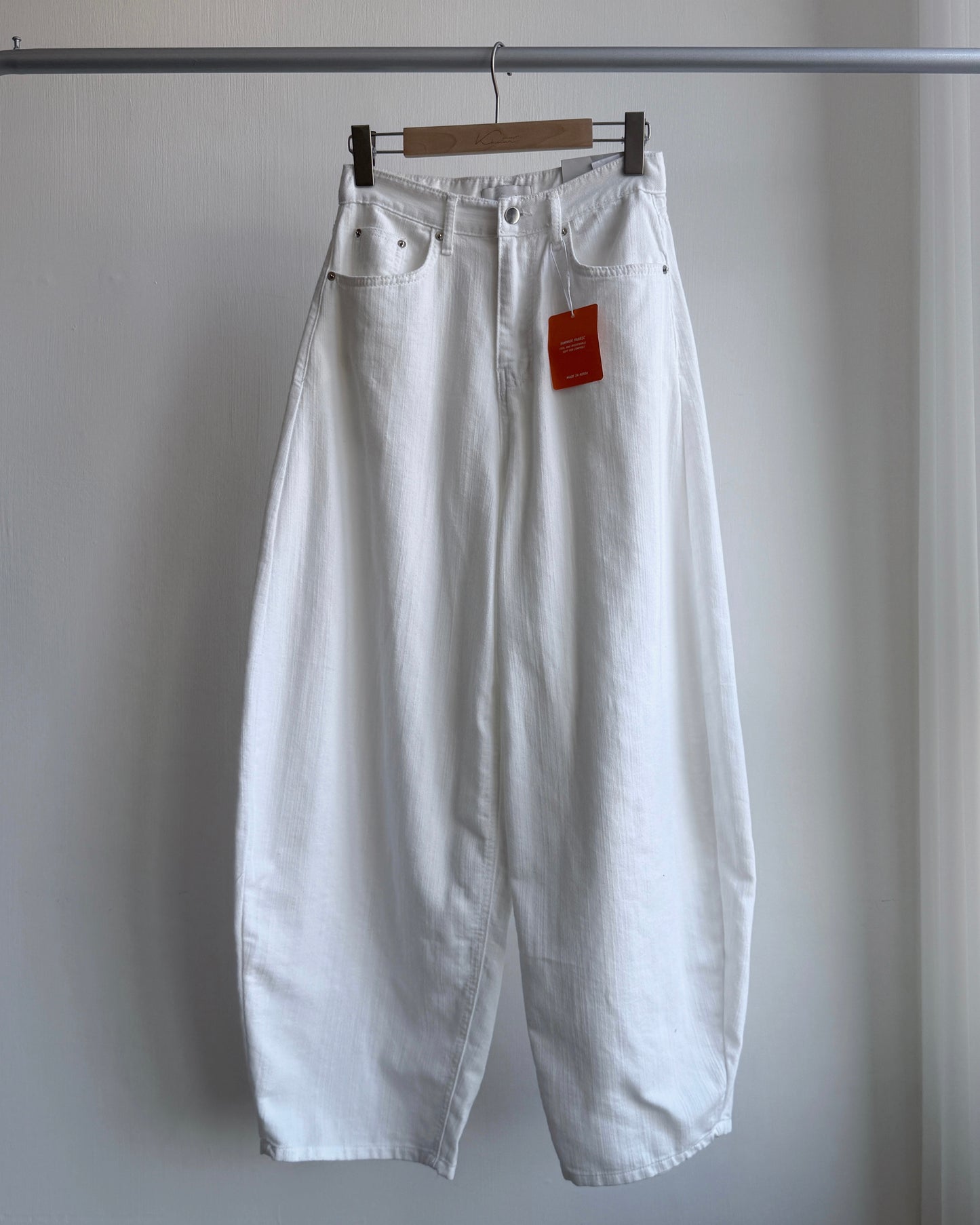 JN059 Flying Needle Wide Pants - White