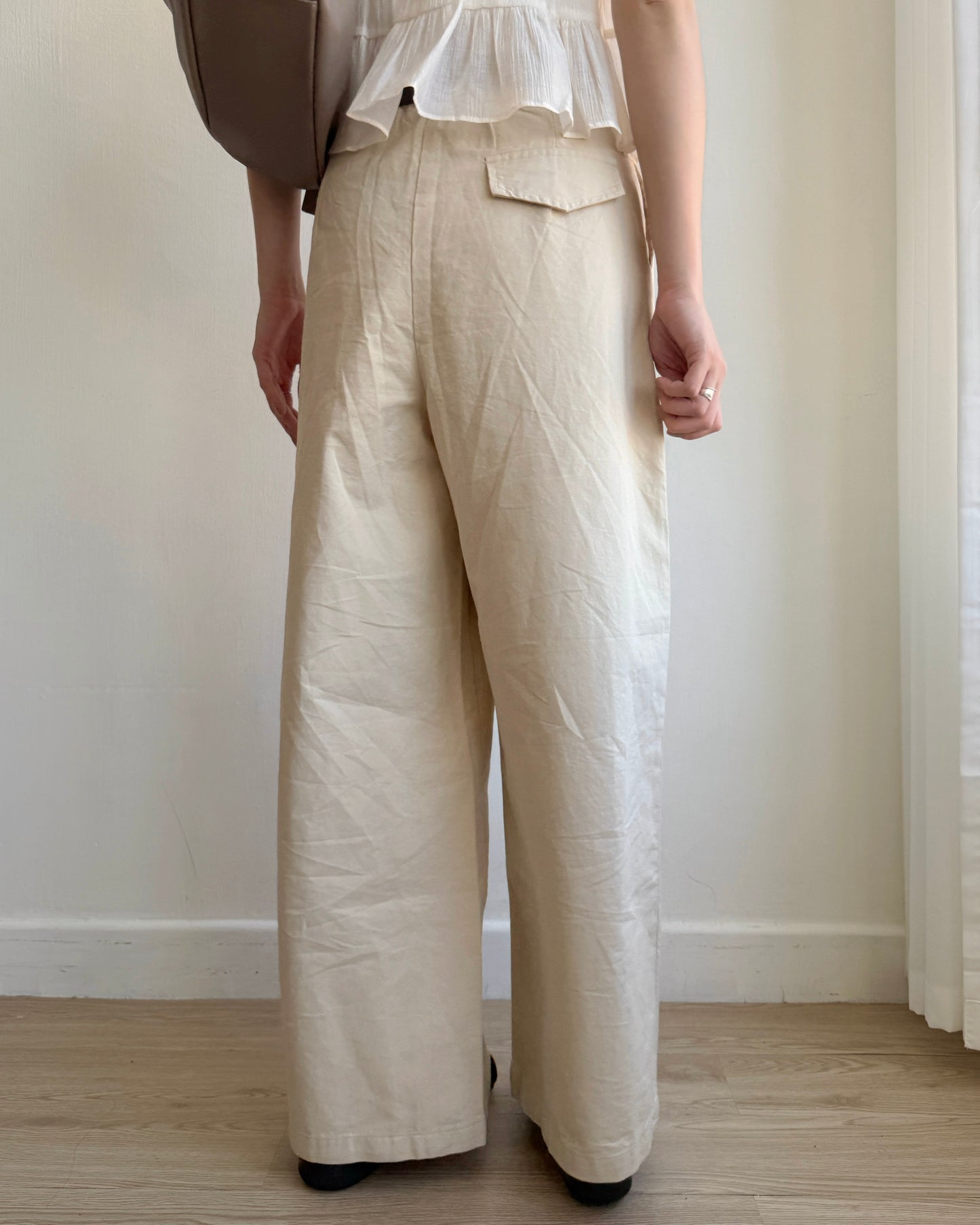現貨 PT072 Wide Straight-Fit Cotton Pant - White | Beige | Black