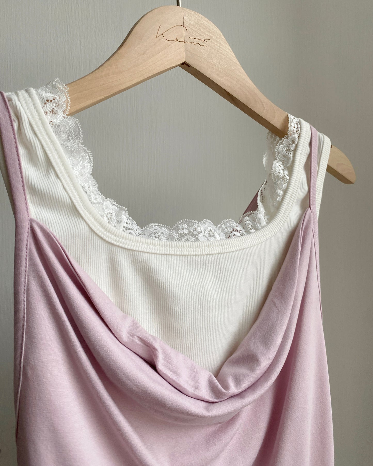 VT247 Twins Lace Vest - Pink | Gray