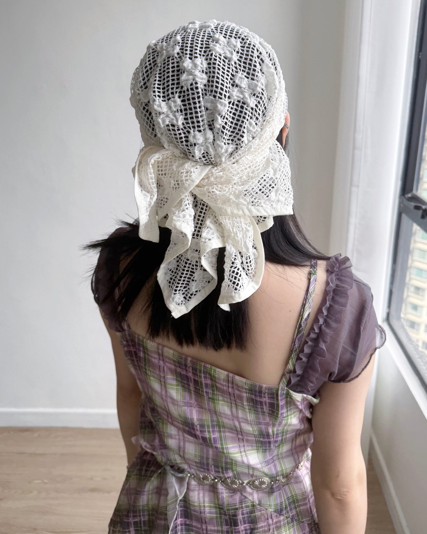 KA4349 Popcorn Scarf - Ivory | Black