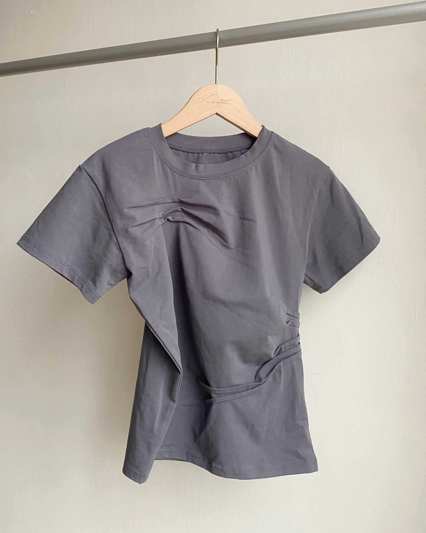 TP520 Pin-tuck Pleated Tee - Black | Navy | White