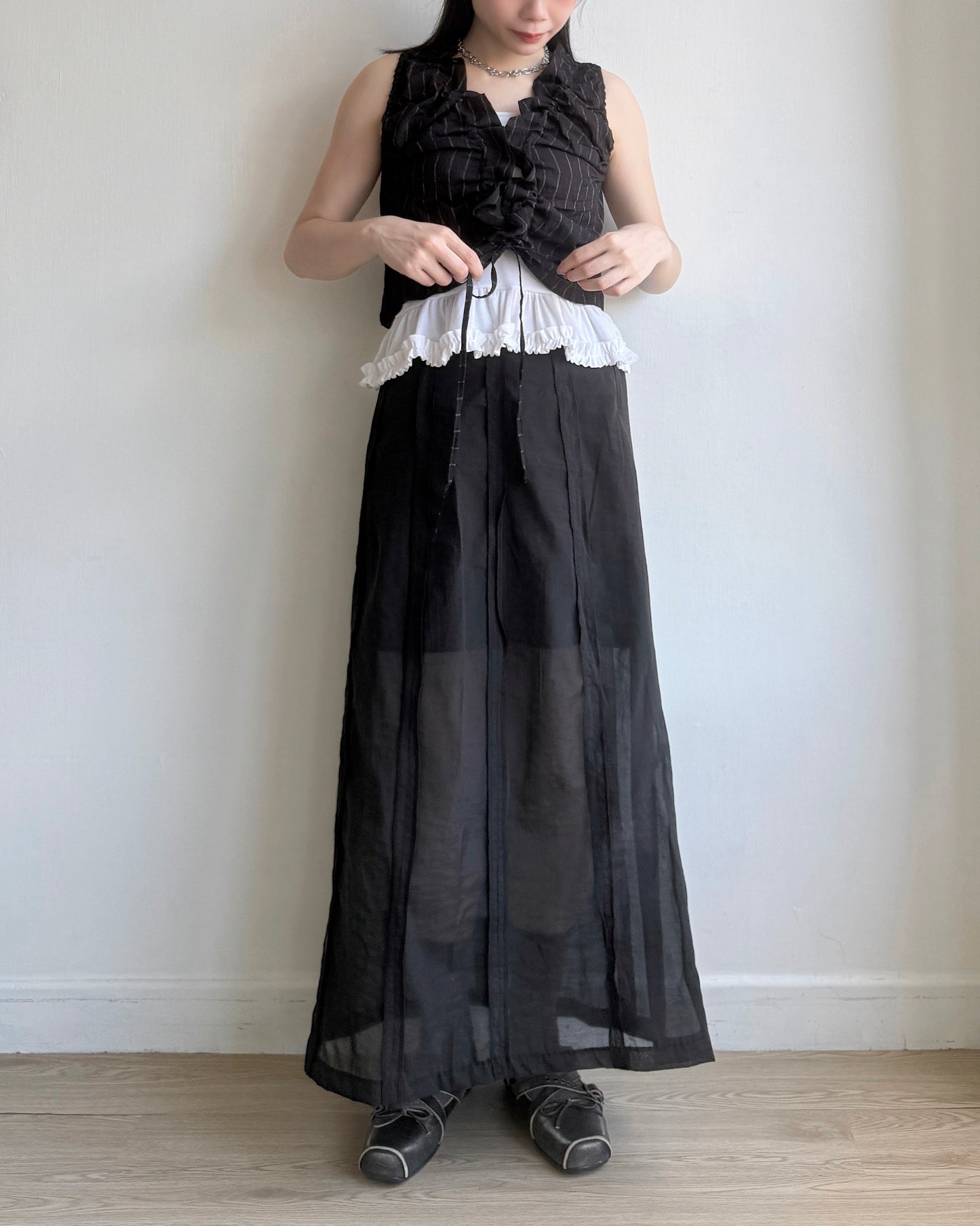SK195 Dover Skirt - Ivory | Black