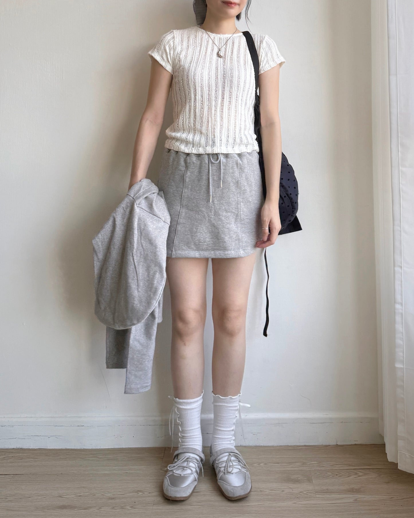 SP019 Pintuck Skort - White | Gray | Black