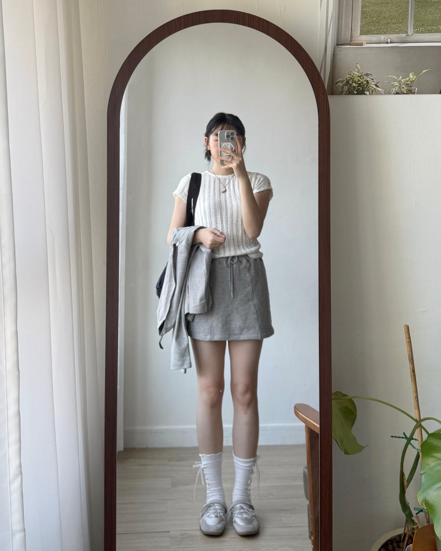 TP539 Knit Top - White | Charcoal