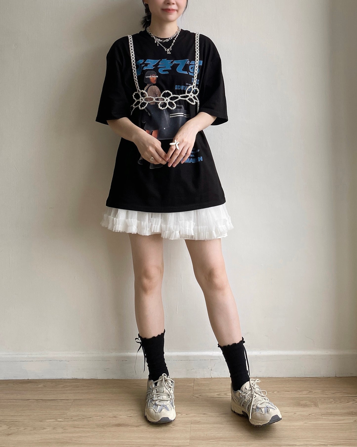 TP521 Oversize Print TEE - White | Gray | Black