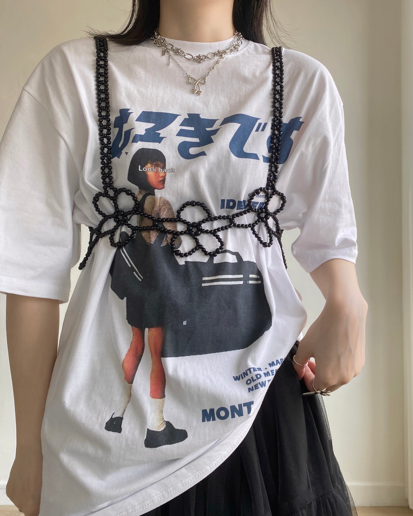 TP521 Oversize Print TEE - White | Gray | Black