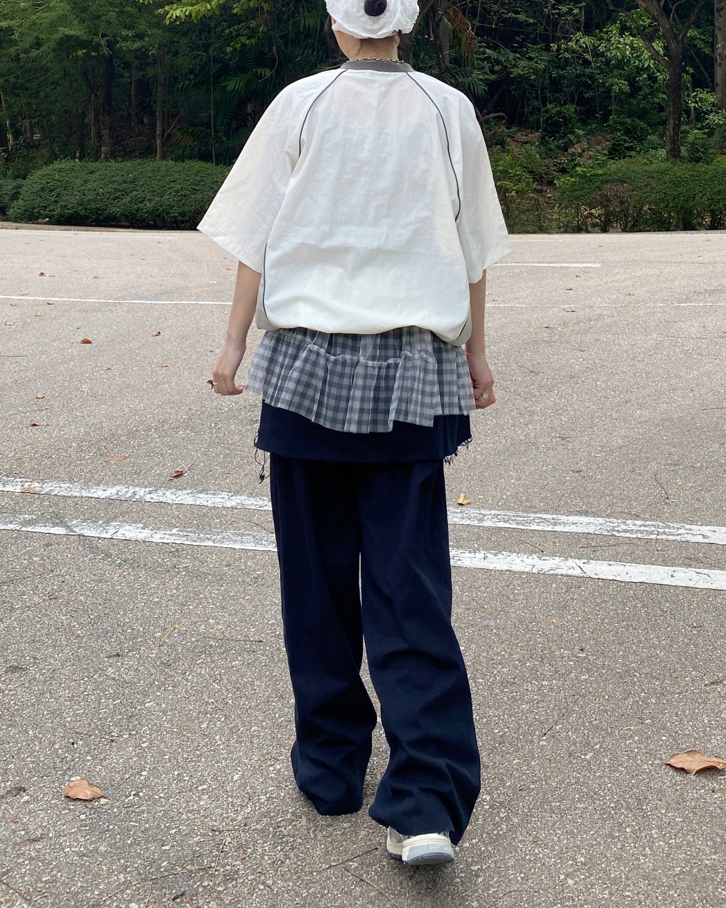 PT071 Wrap Pants - Beige | Navy