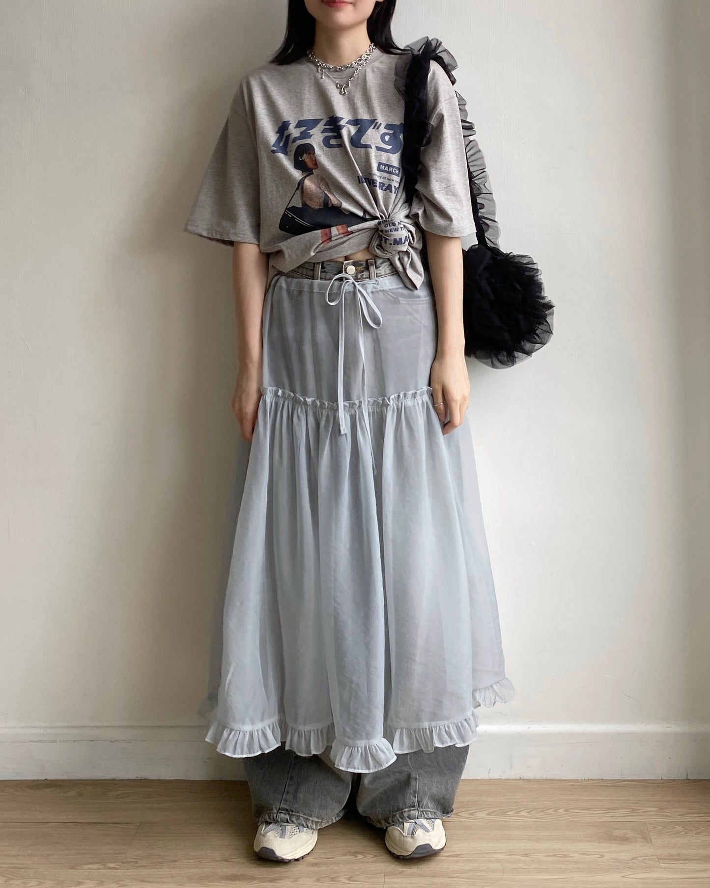 TP521 Oversize Print TEE - White | Gray | Black
