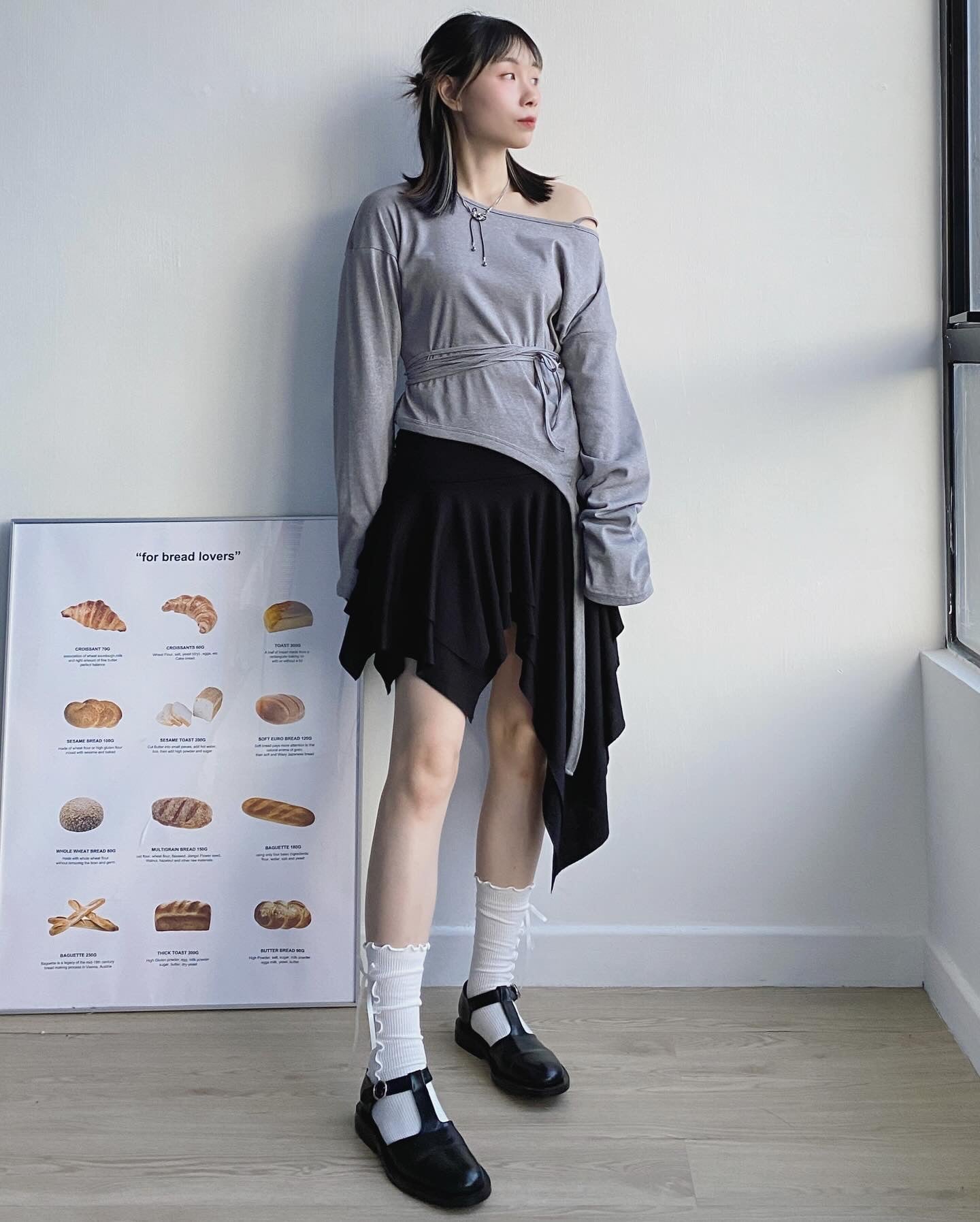 現貨 SK175 Irregular Skirt - Black